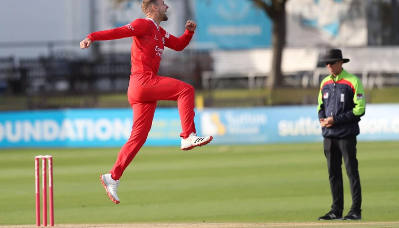 Lancashire's Liam Livingstone winning the Vitality Blast T20 match