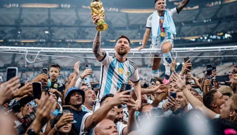 Argentina celebrate their win.