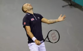 Dan Evans at the Davis Cup