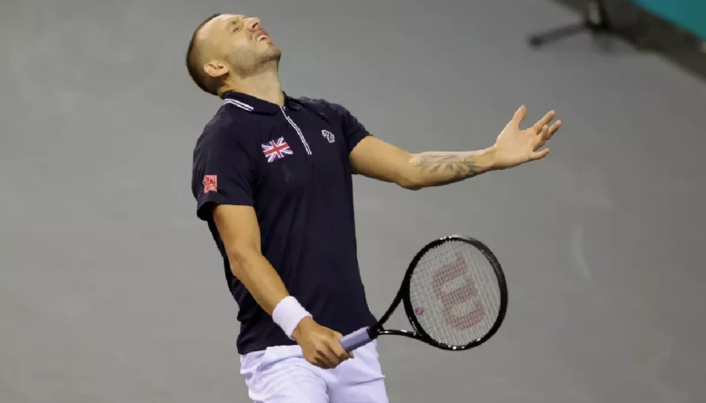 Dan Evans at the Davis Cup