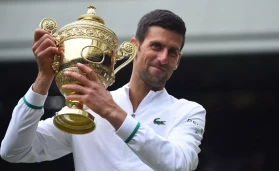 Novak Djokovic (SRB) wins his 20th Gran Slam title at the 2021 Wimbledon Championships at the AELTC in London
