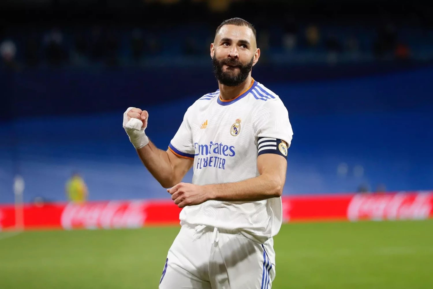 in his hands' - referring to benzema's bandaged