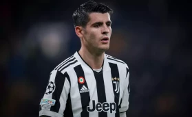 Álvaro Morata (on loan from Atlético Madrid) of Juventus during the UEFA Champions League match between Chelsea and Juventus at Stamford Bridge