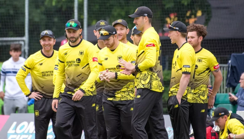 The Gloucestershire Players gather before a T20 Match