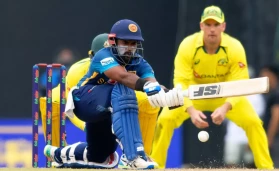 Sri Lanka's Charith Asalanka plays a winning knock