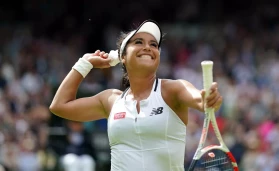 Great Britain's Heather Watson celebrates victory