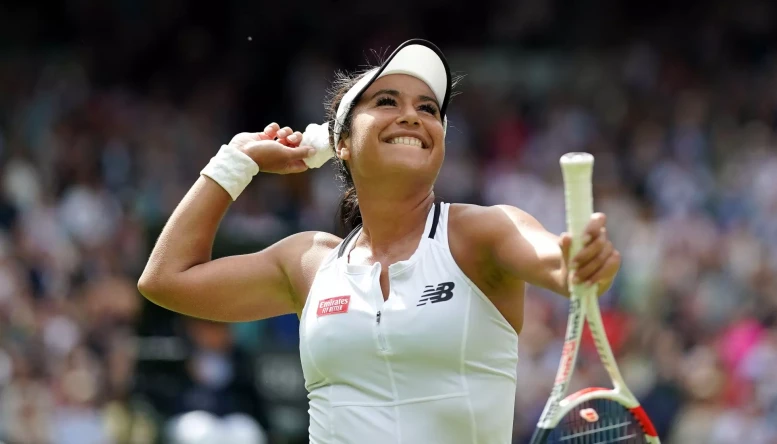 Great Britain's Heather Watson celebrates victory