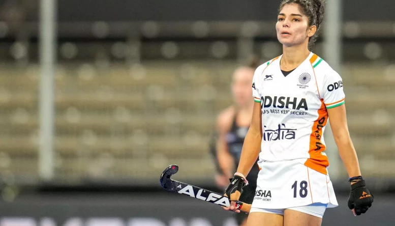Udita of India during the FIH Hockey Women's World Cup 2022 match between India and New Zealand at the Wagener Hockey Stadium