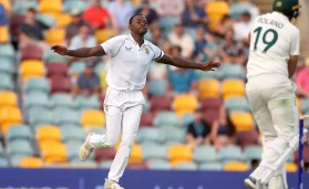 Rabada dismissed night watchman Boland with the day's final ball.