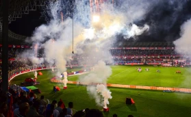 Fireworks after final whistle in ISL