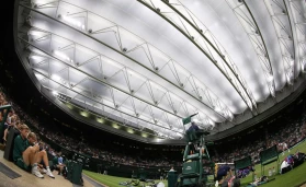 Centre Court Roof closed during rains