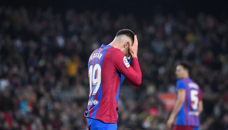 Ferran Torres of FC Barcelona reacts after La Liga 2022 match between FC Barcelona and CÃ¡diz