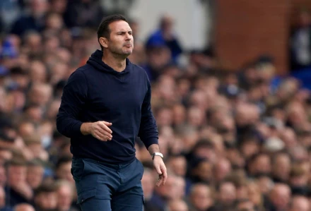 Everton manager Frank Lampard during the Premier League match at Goodison Park