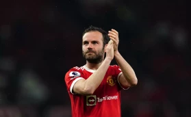 Manchester United's Juan Mata applauds the fans following the Premier League match at Old Trafford