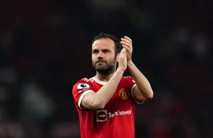 Manchester United's Juan Mata applauds the fans following the Premier League match at Old Trafford