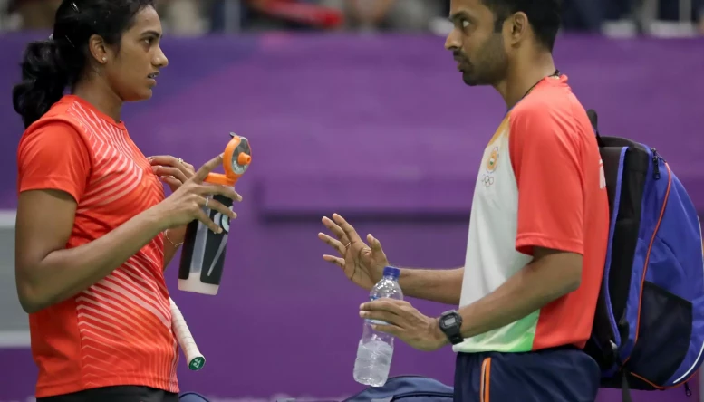 Coach Gopinath with P V Sindhu