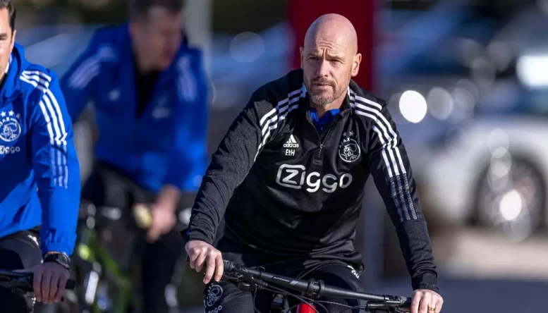 Erik ten Hag bikes during downtime whilst in Portugal with Ajax