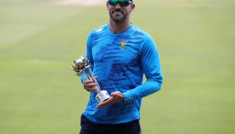 Faf du Plessis after a match for his native South Africa