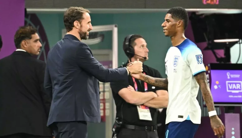 Gareth Southgate and Marcus Rashford.