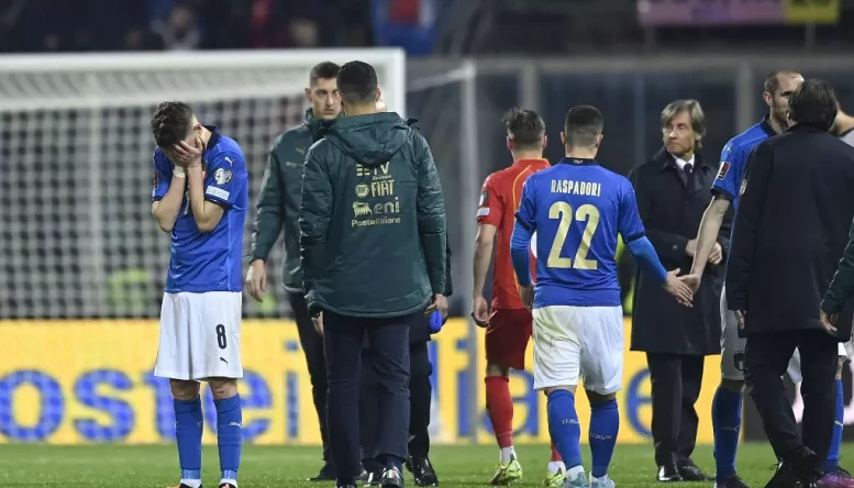 Jorginho was visually distraught as Italy missed out on the World Cup again