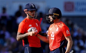 Jos Buttler (80) and Alex Hales (86) chase down 169 in style - England hit 10 sixes.