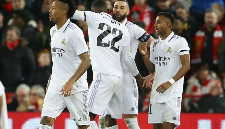 Karim Benzema found the net twice at Anfield