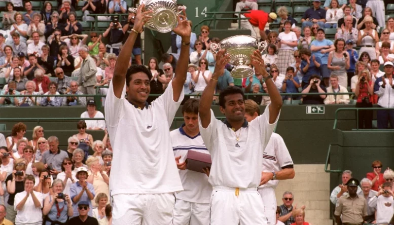 Leander Paes and Mahesh Bhupathi after Wimbledon doubles win