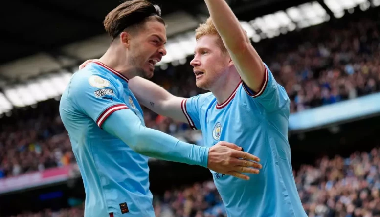 Jack Grealish and Kevin De Bruyne.