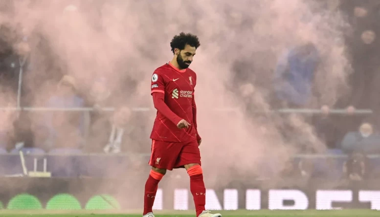 Mo Salah during the most recent Merseyside derby