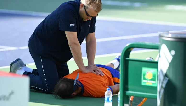Nadal suffered with breathing difficulties during the Indian Wells final