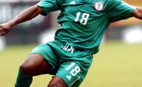 Bartholomew Ogbeche in action for his native Nigeria