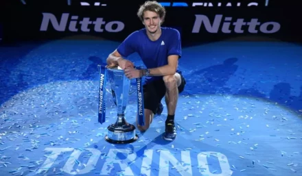 Final tournament ATP (Nitto ATP Finals) in Turin. The final. The award  ceremony for the winner