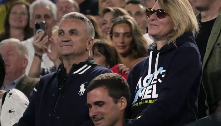Novak Djokovic's father and mother.