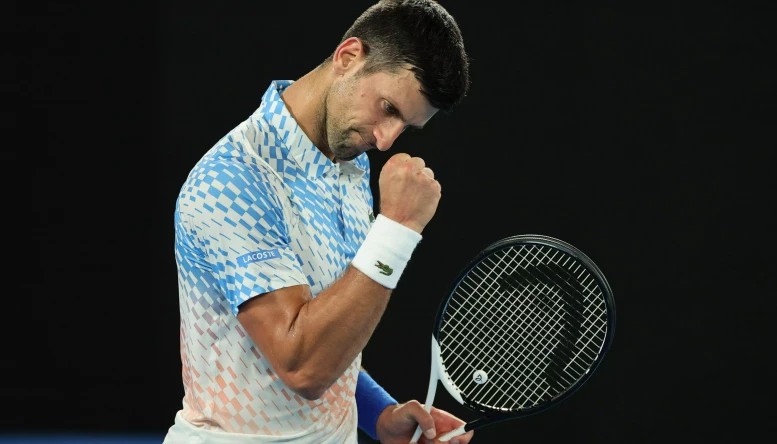 Novak Djokovic celebrates
