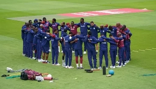 West Indians huddle ahead of the crucial day