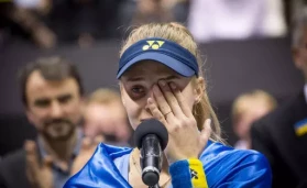 A teary Dayana Yastremska