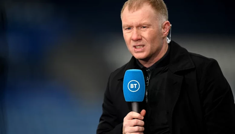 Paul Scholes whilst on pundity duties with BT Sport