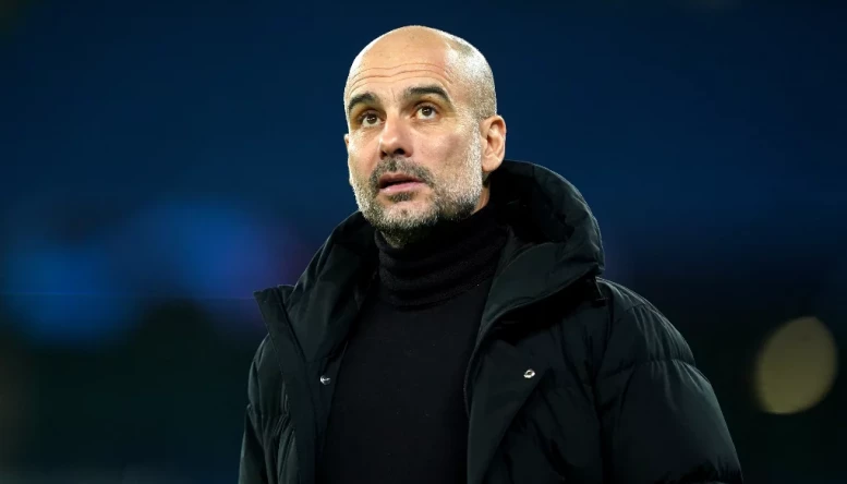 Pep Guardiola at Man City's recent game with Sporting Lisbon