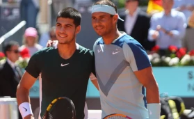Carlos Alcaraz and Rafael Nadal.