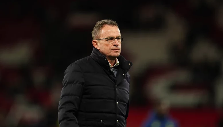 Ralf Rangnick during the Premier League match at Old Trafford with Spurs