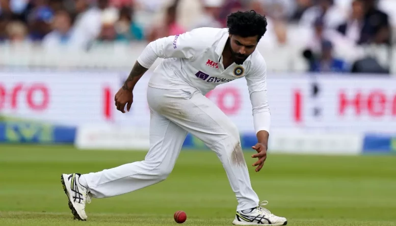 Ravindra Jadeja whilst in action for India