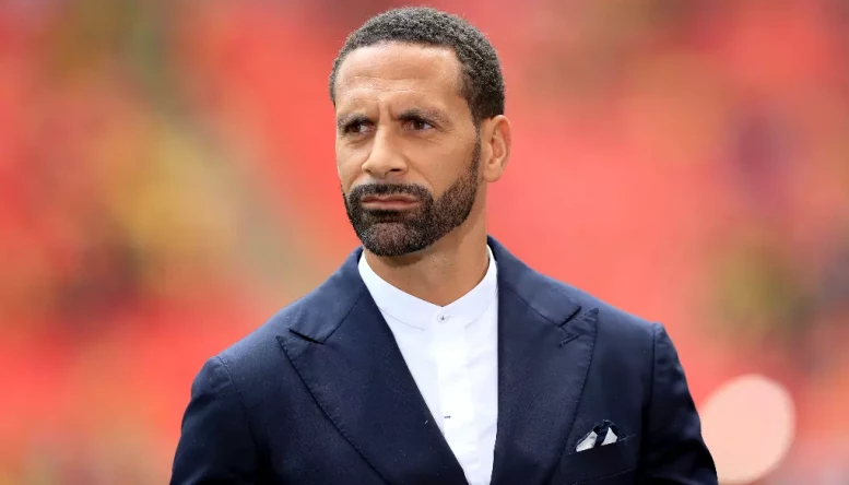 Rio Ferdinand whilst on punditry duties