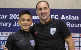 Sunil Chhetri with coach Igor Stimac