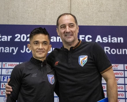 Sunil Chhetri with coach Igor Stimac