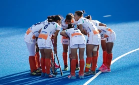 Team India huddle before a game
