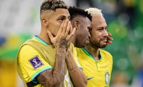 Tear time for Team Brazil after a disappointing defeat to Croatia.
