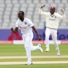 West Indies' Kemar Roach celebrates